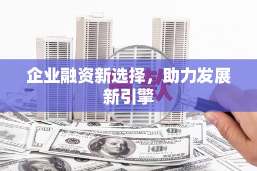 瀍河企业融资新选择，助力发展新引擎