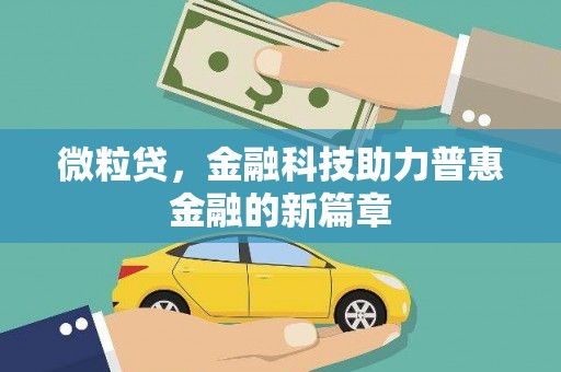瀍河微粒贷，金融科技助力普惠金融的新篇章