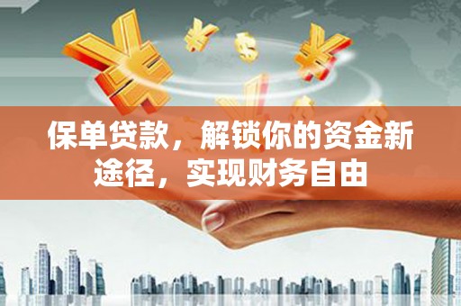 瀍河保单贷款，解锁你的资金新途径，实现财务自由