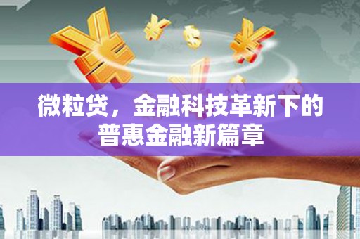 瀍河微粒贷，金融科技革新下的普惠金融新篇章