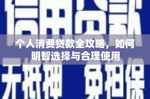 瀍河个人消费贷款全攻略，如何明智选择与合理使用